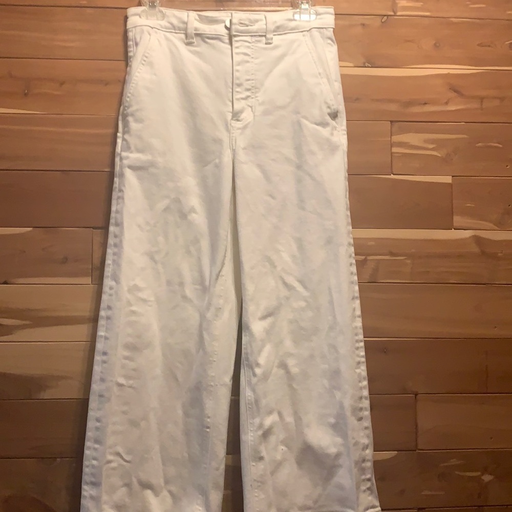 White wide leg pants